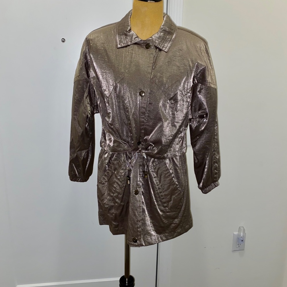 Vintage silver Braetan reflective windbreaker sz M